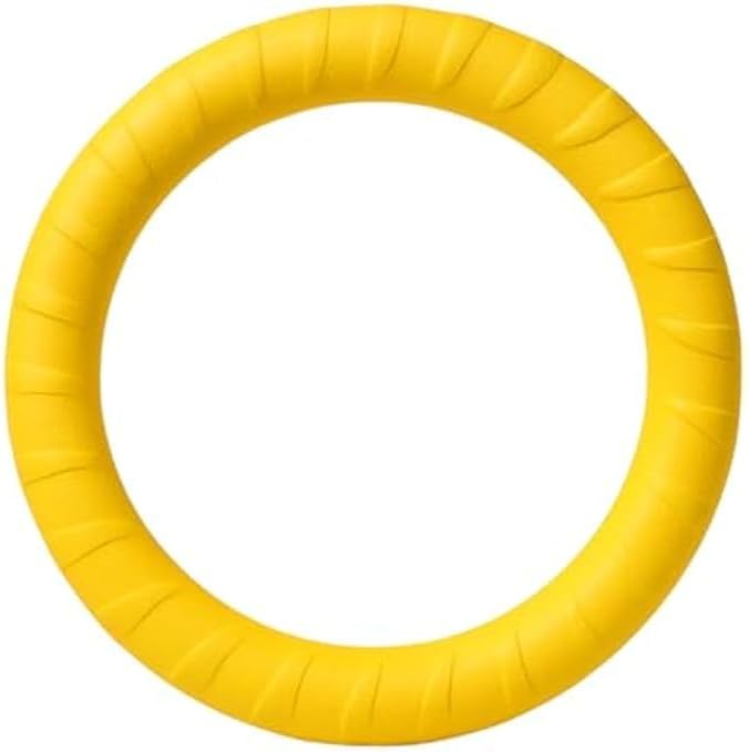 Fitto Pet Ring Toy Yellow 18x18cm - Dog Chew & Fetch Ring, Puppy Teething Ring, Interactive Toss Training Toy - Image 1