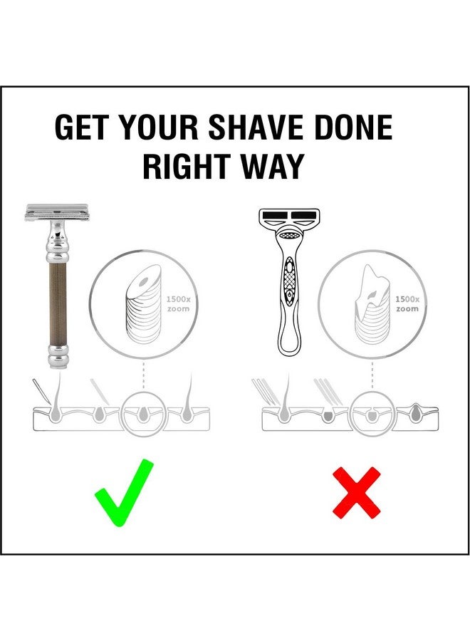 PEARL Men Shaving Double Edge Butterfly Safety Razor Sbf-11 (Gold Black) - Image 2