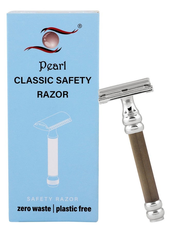 PEARL Men Shaving Double Edge Butterfly Safety Razor Sbf-11 (Gold Black) - Image 1
