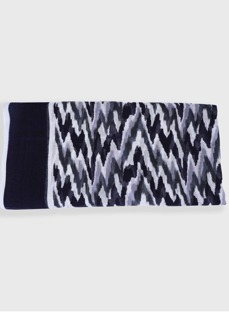 AMICA Woven Abstract Printed Hijab Long Head Scarf for Women-Blue - Image 4
