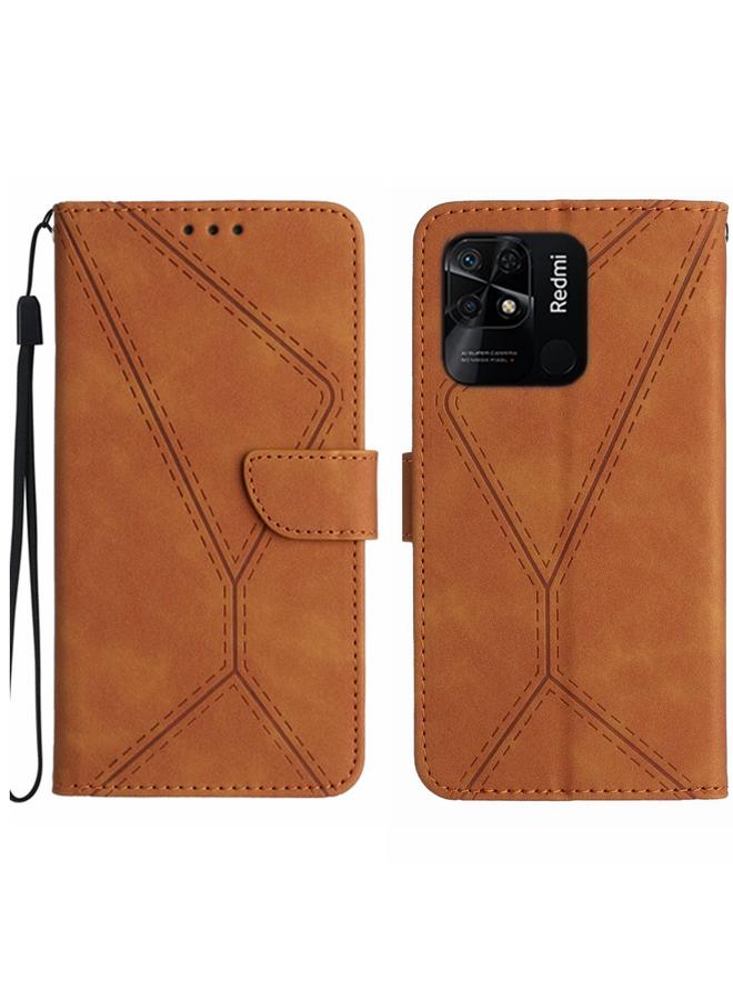 Case For Xiaomi Redmi 10C Stitching Embossed Leather Phone Case