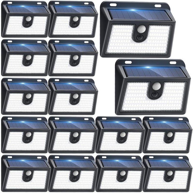 CLAONER 16 Packs Solar Motion Sensor Outdoor Lights Super Bright Solar Lights Outdoor Waterproof 3 Lighting Modes Security Wall Light for Outside Walking Dog Fence Backyard Deck Garden Door Step Garage - Image 2