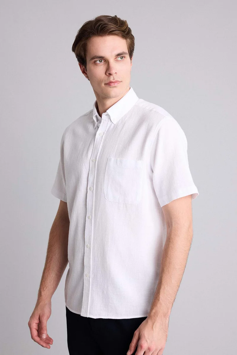 Regular Fit 100% Cotton White Polo Shirt