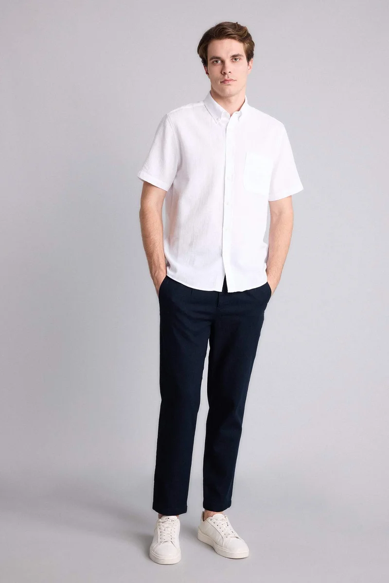 ديفاكتو Regular Fit 100% Cotton White Polo Shirt
