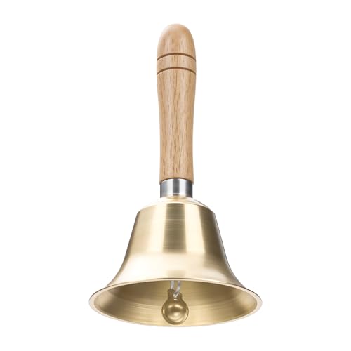 Flezoo Super Loud Hand Bell - Solid Brass Call Bell for Elderly at Home, Wedding, Animal Training, Office, Dinner, Meditation, Musical Teaching and Service(4.33inch) - Image 1