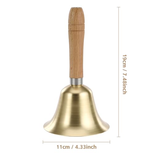 Flezoo Super Loud Hand Bell - Solid Brass Call Bell for Elderly at Home, Wedding, Animal Training, Office, Dinner, Meditation, Musical Teaching and Service(4.33inch) - Image 2