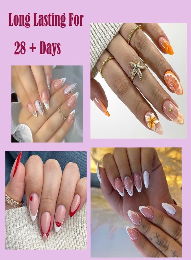 SWRITATSK Almond Nail Tips, 300PCS Short Fake Nails, Soft Gel Nail Tips Almond Shape Acrylic Nails for Valentines Day Gifts - 12 Sizes Press on Nail Kit - Image 2