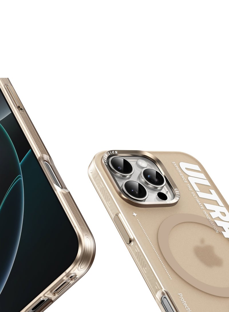 GREEN LION iPhone 16 Pro Ultra MagSafe Case / Protection with Style / Powerful Attraction / Creative Sport Style / Ultra-Shockproof / Anti-Scratch Edge / Anti-Fingerprint / Metal Buttons - Beige - Image 5