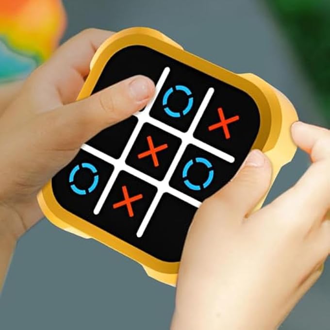 HANDHELD ELECTRIC PUZZLE GAME CONSOLE, SENSORY HANDHELD PUZZLE -TIC TAC TOE PORTABLE PUZZLE GAME CONSOLE - FINGERTIP AWAKENING PUZZLE, BOARD GAME FOR CAR TRAVEL ACTIVITIES, MEETING - Image 3