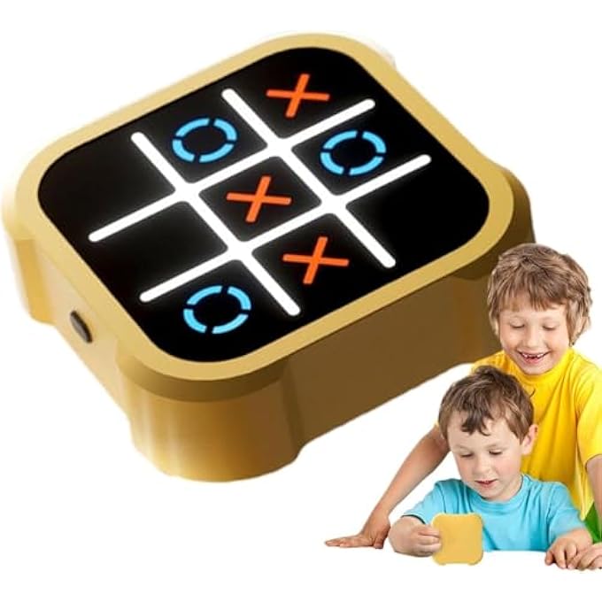 HANDHELD ELECTRIC PUZZLE GAME CONSOLE, SENSORY HANDHELD PUZZLE -TIC TAC TOE PORTABLE PUZZLE GAME CONSOLE - FINGERTIP AWAKENING PUZZLE, BOARD GAME FOR CAR TRAVEL ACTIVITIES, MEETING - Image 1