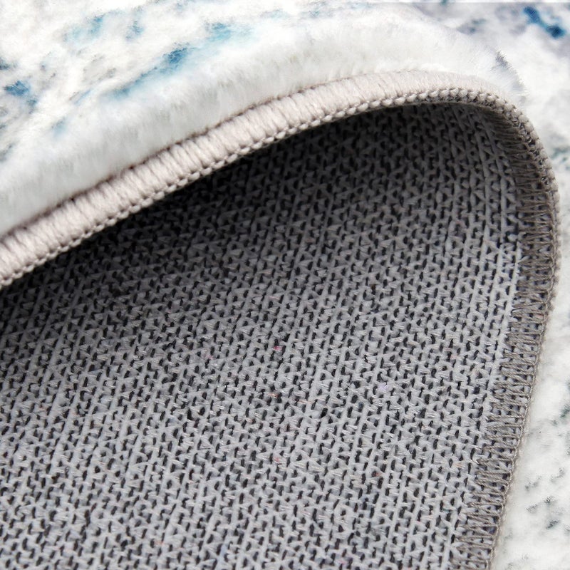 Gent drizz Area Rugs 6x9 Living Room: Large Modern Abstract Washable Rug Soft Anti-Skid Non-Shedding Carpet Indoor Floor Thin Carpets for Bedroom Dining Room Farmhouse Nursery Home Office White Blue Grey - Image 3