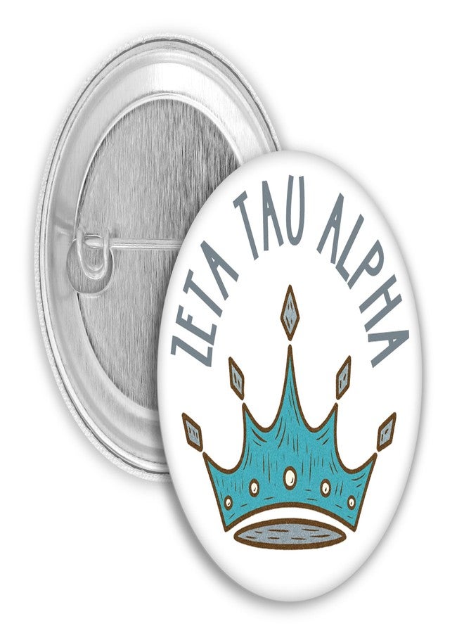 SCRAPHEART Zeta Tau Alpha 2-Pin Set, ZTA Sorority Spirit Bundle with Teal Crown Pin & Heart Gingham ZTA Letters Pin, Zeta Tau Alpha Bid Day, Game Day or Big Little Gift Pack - Image 2