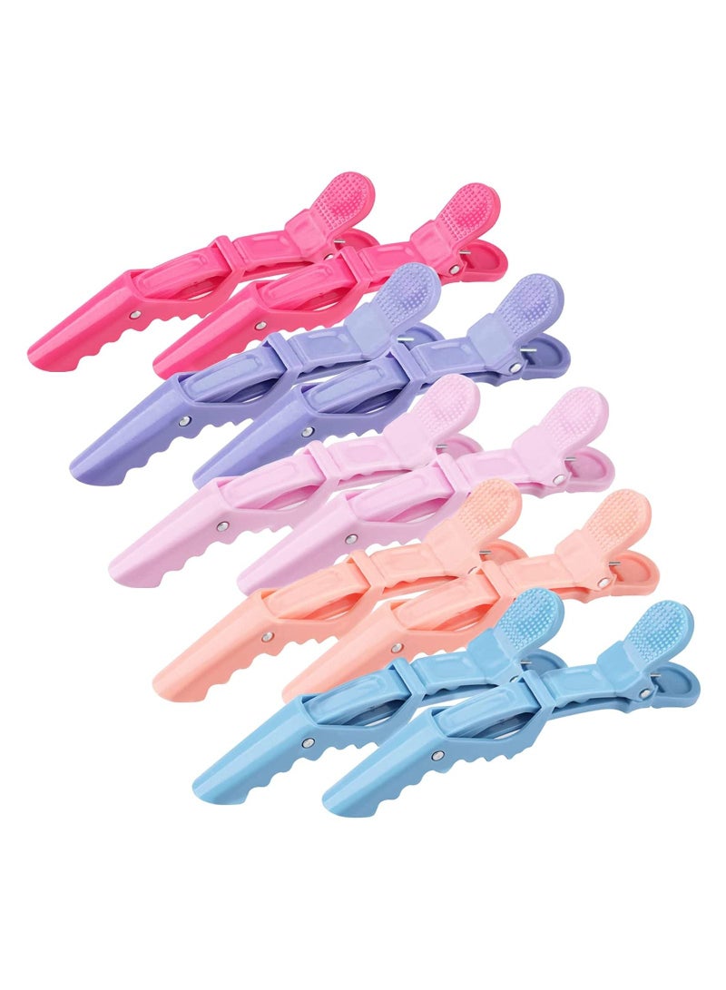 ORiTi مشابك شعر بلاستيكية غير قابلة للانزلاق للنساء، مشابك شعر تمساح احترافية، مشابك تصفيف الشعر ومشابك تقسيم الشعر في صالون الشعر (10 قطع ماكرون) - Image 1