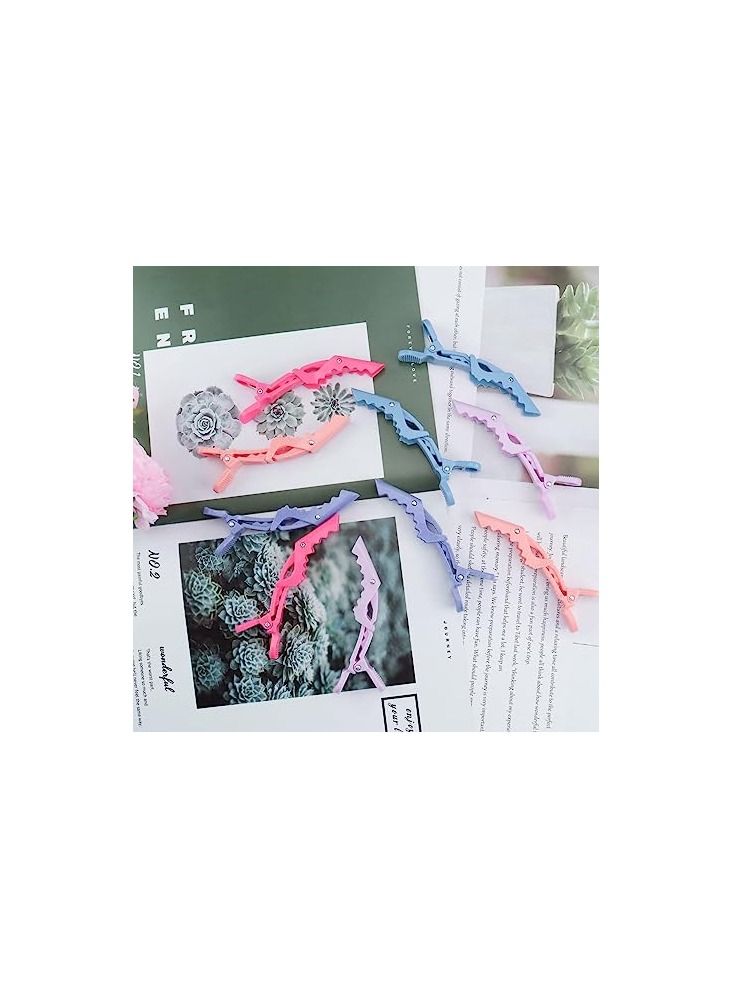 ORiTi مشابك شعر بلاستيكية غير قابلة للانزلاق للنساء، مشابك شعر تمساح احترافية، مشابك تصفيف الشعر ومشابك تقسيم الشعر في صالون الشعر (10 قطع ماكرون) - Image 4