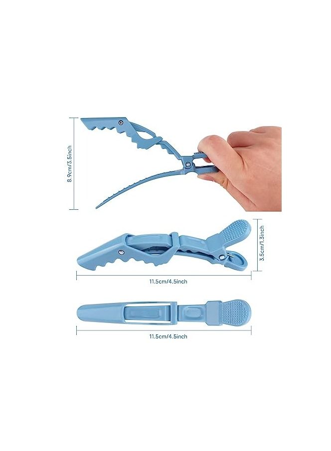 ORiTi مشابك شعر بلاستيكية غير قابلة للانزلاق للنساء، مشابك شعر تمساح احترافية، مشابك تصفيف الشعر ومشابك تقسيم الشعر في صالون الشعر (10 قطع ماكرون) - Image 2