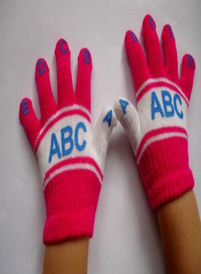 Malvina قفازات مالفينا للأطفال، صوفية دافئة، شتوية، للأولاد والبنات، بنقش الحروف الأبجدية (متعددة الألوان، من 1 إلى 4 سنوات) - عبوة من قطعتين - Image 5