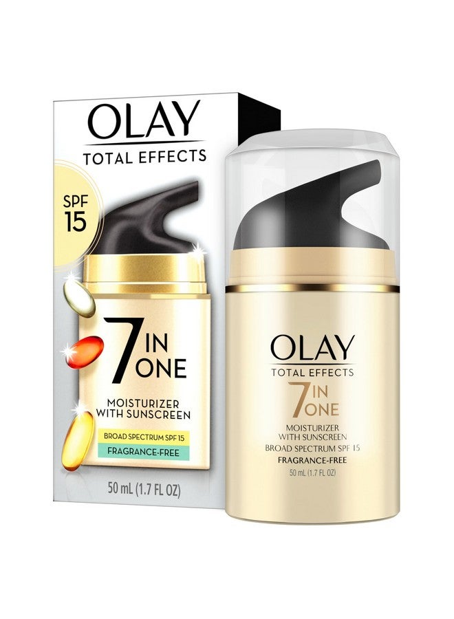 مرطب الوجه المضاد للشيخوخة OLAY Total Effects 7 في 1 مع عامل حماية من الشمس 15، خالٍ من العطور، 1.7 أونصة - Image 1
