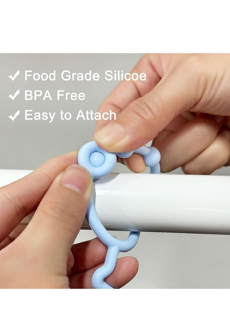 DMG TECH - 5PS Pacifier Chains, Toy Straps for Baby, Pacifier Holder Clip with self-Adjusting Bayonet, Pure Silicone Material Without BPA, Can be Used for teethers, Feeding Bottles, Toys, Baby Cribs, high Chairs - Image 1