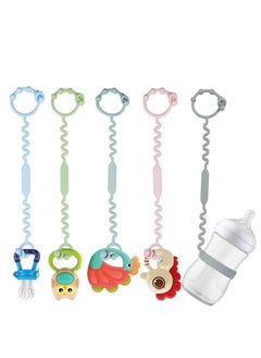 5PS Pacifier Chains, Toy Straps for Baby, Pacifier Holder Clip with self-Adjusting Bayonet, Pure Silicone Material Without BPA, Can be Used for teethers, Feeding Bottles, Toys, Baby Cribs, high Chairs