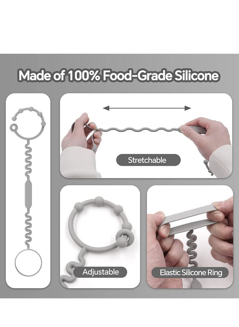 DMG TECH - 5PS Pacifier Chains, Toy Straps for Baby, Pacifier Holder Clip with self-Adjusting Bayonet, Pure Silicone Material Without BPA, Can be Used for teethers, Feeding Bottles, Toys, Baby Cribs, high Chairs - Image 1