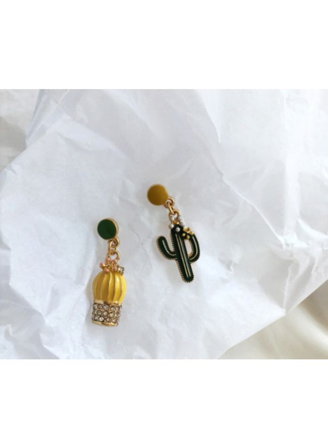 اليشمك أقراط مرصعة بأحجار الراين على شكل صبار - Image 3