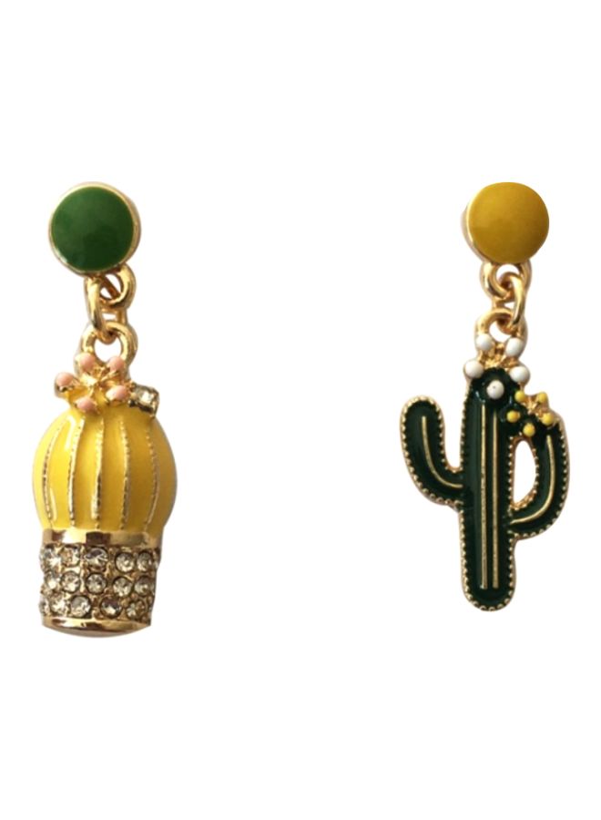 اليشمك أقراط مرصعة بأحجار الراين على شكل صبار - Image 1