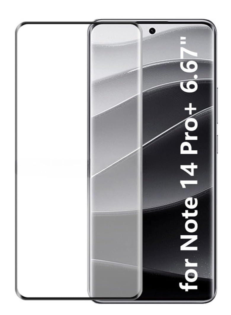 بورتوني واقي شاشة شاومي ريدمي نوت 14 برو+ 5G، زجاج مقوى عالي الدقة، صلابة 9H، قطعتين لهاتف شاومي ريدمي نوت 14 برو+ 5G، مقاس 6.67 بوصة - Image 1