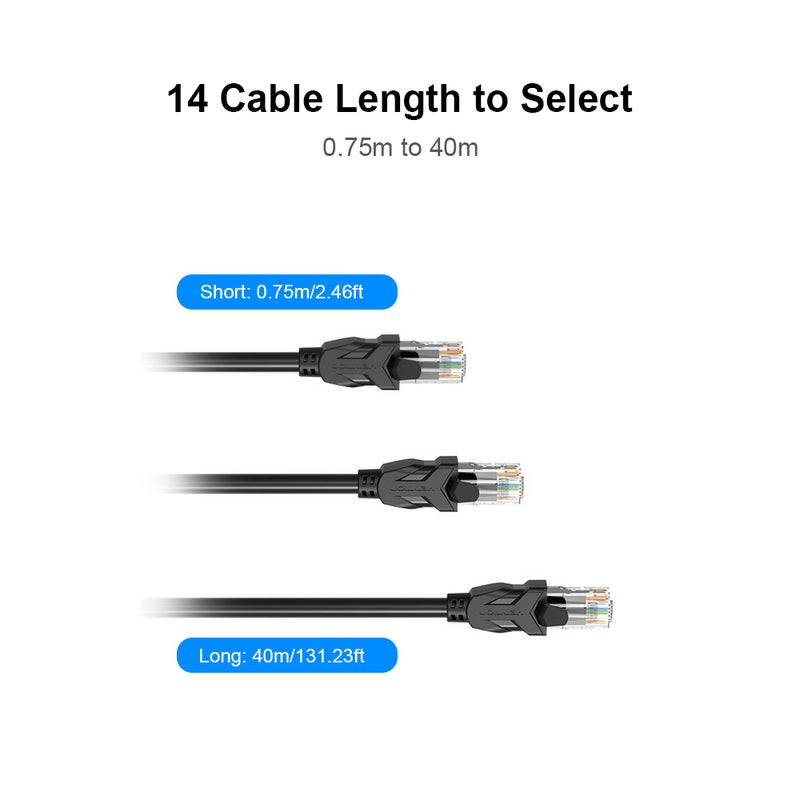 VENTION Cat 6 Ethernet Gigabit Network LAN Cable For Home Business Black - Image 2