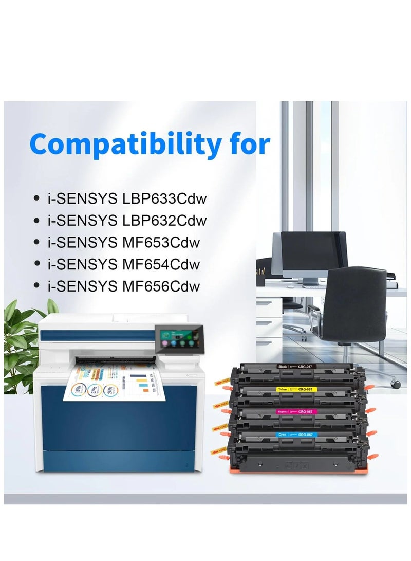 Roxy 067 Toner Compatible ( SET ) For use in Canon 067 067H for Canon i-SENSYS MF655CDW Toner MF657CDW LBP631CW  LBP633CDW MF651CW Cartridges  (Black Cyan Yellow Magenta, 4 Pack) - Image 3