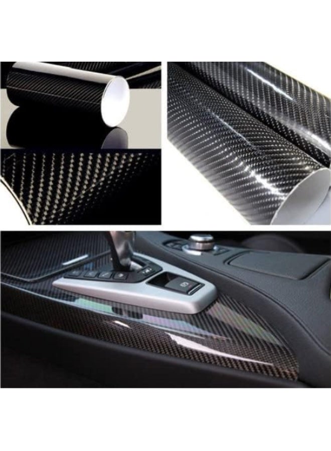 KISSUN Auto Accessories 5D Glossy Carbon Fiber Wrap Vinyl Film Car Interior Wrap Stickers, Car DIY Interior Exterior (12 * 60inch) (US Stock) - Image 3