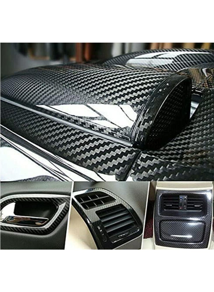 KISSUN Auto Accessories 5D Glossy Carbon Fiber Wrap Vinyl Film Car Interior Wrap Stickers, Car DIY Interior Exterior (12 * 60inch) (US Stock) - Image 1