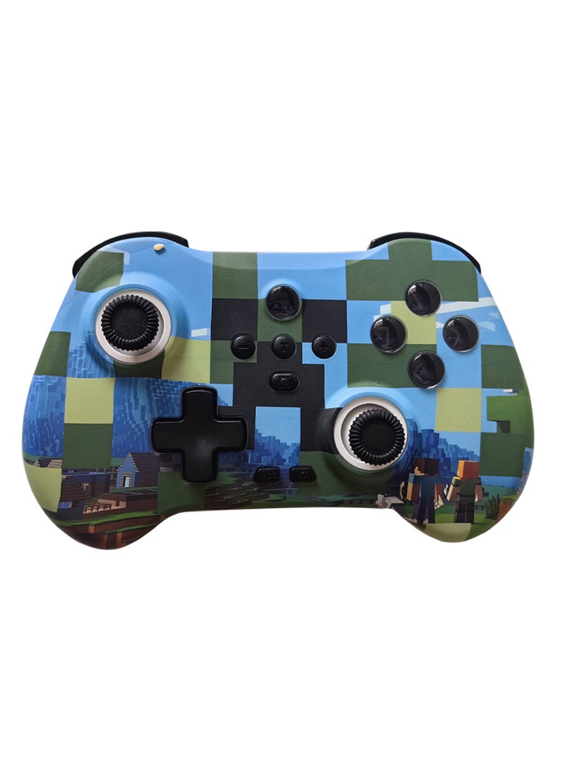 Multi-Platform Bluetooth Wireless Mini Game Controller for Android, iOS, PC, Switch (Minecraft Skin) with Hall Joystick, 800Hz High Polling Rate, 600mAh Battery, Reduced Jitter and Power Consumption