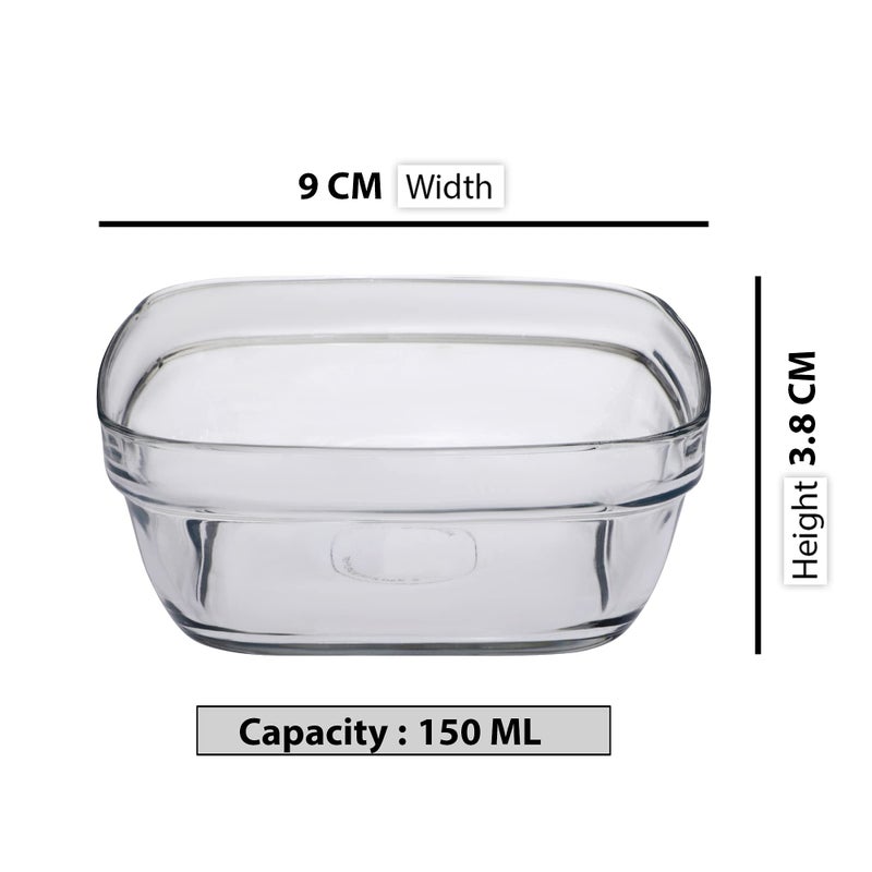 Duralex LYS Carre Clear Bowl 9 CM 6 Pcs - 150 ML (2031AF/6) - Image 4
