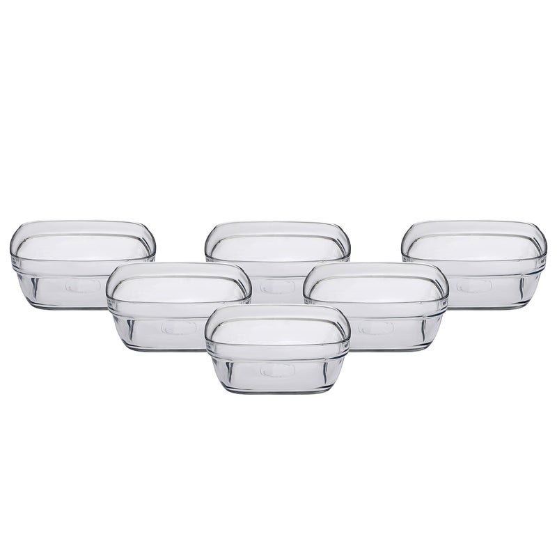Duralex LYS Carre Clear Bowl 9 CM 6 Pcs - 150 ML (2031AF/6) - Image 1
