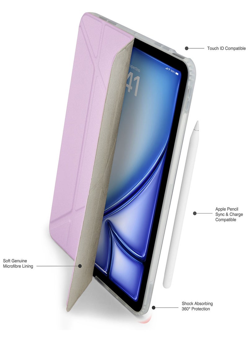 Pipetto Origami No1 for Apple iPad AIR 11 inch Case (2024) M2 iPad Air 10.9 inch (2022/2020) 6th / 5th / 4th Generation Smart Cover with 5 in 1 Stand - Metallic Purple - Image 3