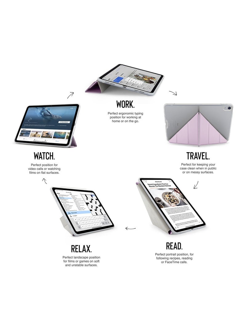 Pipetto Origami No1 for Apple iPad AIR 11 inch Case (2024) M2 iPad Air 10.9 inch (2022/2020) 6th / 5th / 4th Generation Smart Cover with 5 in 1 Stand - Metallic Purple - Image 2
