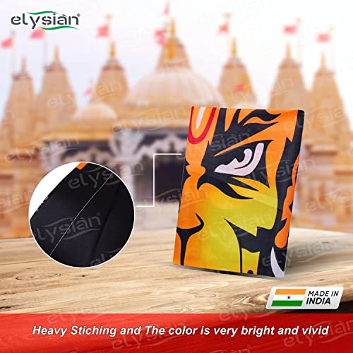 Elysian Hanuman Ji Printed Flag 30x45 Inch | Bajrangbali Dhwaja Jhanda for Temple, Home & Car | Religious Flag for Pooja, Mandir Décor & Spiritual Decoration – Pack of 1 - Image 3