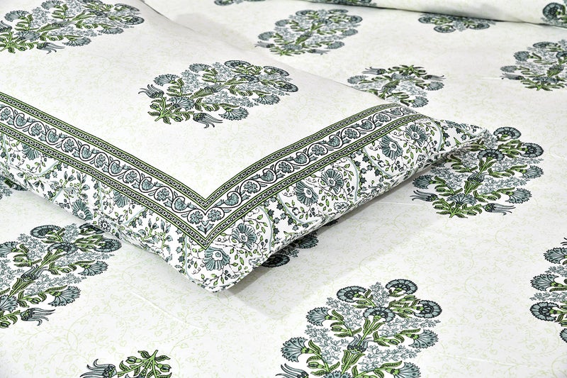 elanorhomes Pure Cotton Pillow Covers Set of 2 (27x18) - Forest Glow with Zip Closure, 180 TC - Image 3