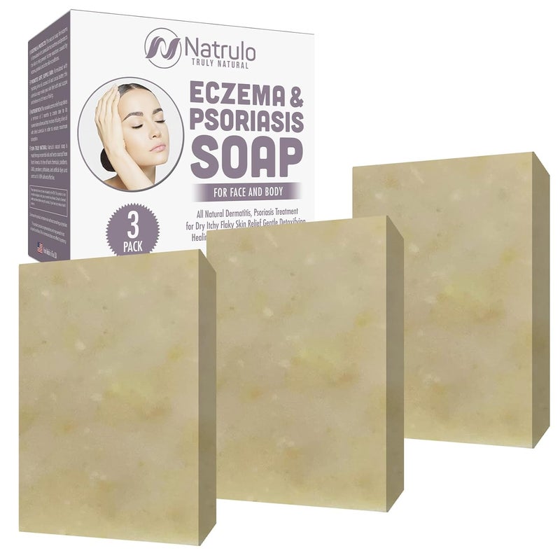 Eczema Soap Bar for Face and Body  All Natural Dermatitis Psoriasis Treatment for Dry Itchy Flaky Skin Relief  Gentle Detoxifying Healing AntiItch Cleansing Skin Care Remedy  Made in USA