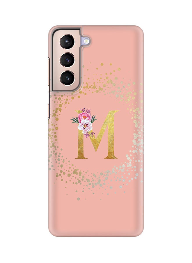 Stylizedd Monogram Slim Cover for Samsung Galaxy S21 Plus 5G Case Custom Initials Letter Floral Pattern Snap Series Mobile Cover Matte Alphabet  - M (Rose Pink) - Image 1