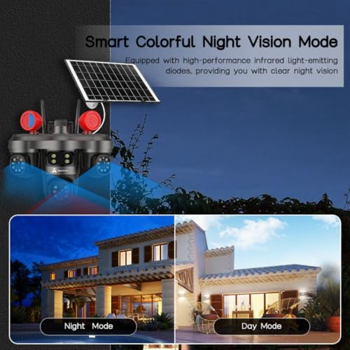 ApnaCam 8+8+8MP 5G SIM Solar Battery Powered 3 Lens PTZ Camera 10x Optical Zoom | 360° View | Night Vision, Motion Detection Two-Way Audio | 128GB Storage | Solar CCTV Camera - Image 5
