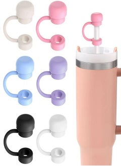spa luxetique 6PCS Reusable Silicone Straw Covers for Stanley Cup 30 & 40 Oz, Soft Straw Caps with Cute Design – Safe, Durable, and Perfect for 8-10mm Straws  - Image 1