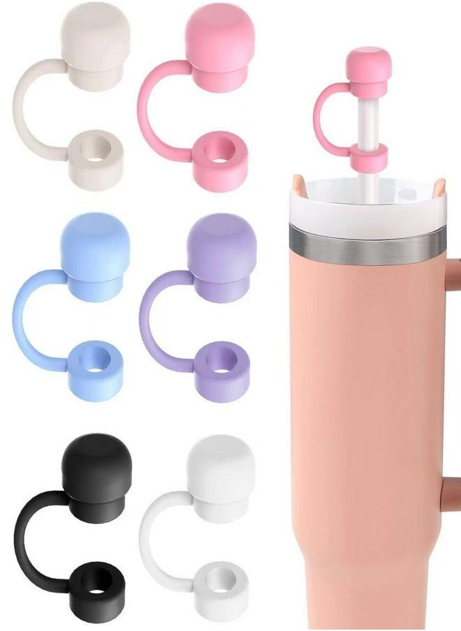 spa luxetique 6PCS Reusable Silicone Straw Covers for Stanley Cup 30 & 40 Oz, Soft Straw Caps with Cute Design – Safe, Durable, and Perfect for 8-10mm Straws  - Image 1