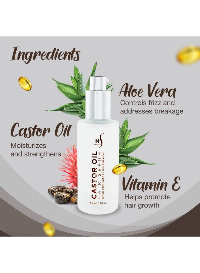 HerStyler Castor Oil Hair Serum for Hair Growth - Hair Shine Serum with Vitamin E - Hair Growth Serum - Hair Serum Heat Protectant - Vitamin E Hair Serum for Silky Hair - Image 3