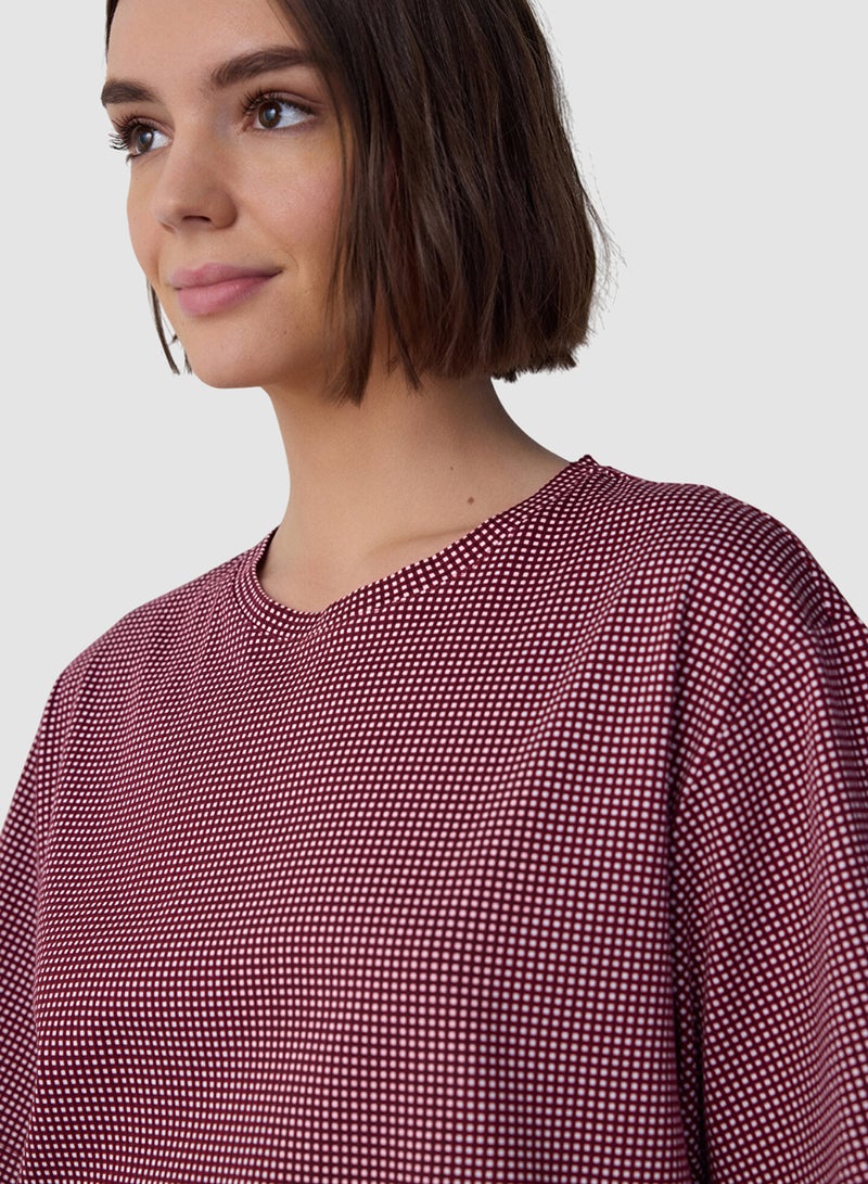 Penti Freya Plaid Cotton Crew Neck Short Sleeve Shorts Pyjamas Set - Image 3