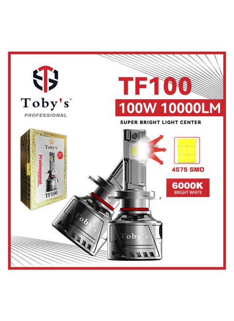 Toby's Car LED Headlight TF100 H11 Original 200W Power With Canbus,  Pure White 6500K Color Temperature