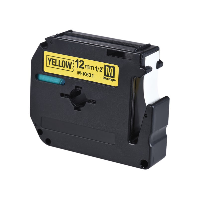 Black on Yellow Label Tape Compatible for Brother PT-65/PT-70/PT80  Label Printer 12mm * 8m - Image 3