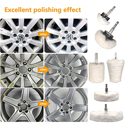 Tworider 6 pcs Buffing Wheel for Drill,Buffing Pad Polishing Wheel Kits,Wheel Shaped Polishing Tool for Metal Aluminum,Stainless Steel,Chrome,Jewelry,Wood,Plastic,Ceramic,Glass,etc - Image 3