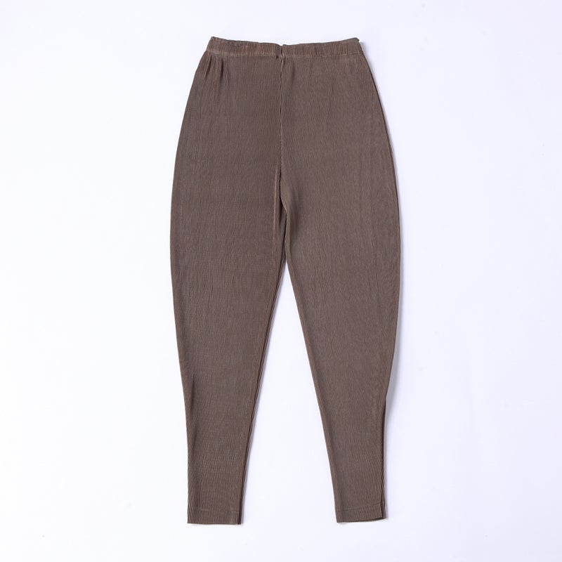 Loose Pleated Trousers Spring Summer Women Brown  - Image 1