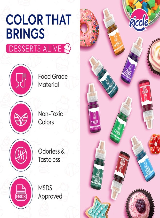Riccle Food Coloring for Baking - 26 Bright Food Coloring Liquid Set for Cake decorations - 0.20 Fl. Oz (6 ml) / Bottle x 26 Food Dye for Icing, Christmas Cookie decorating Supplies Baking Supplies - Image 2